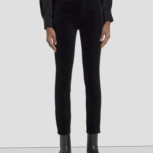 7 For All Mankind Black Velvet High Waist Ankle Skinny, Size 26